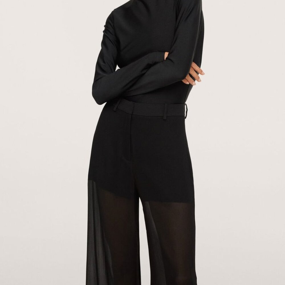 Mango Sheer Palazzo Trouser